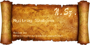 Nyitray Szabina névjegykártya
