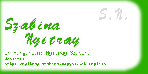 szabina nyitray business card